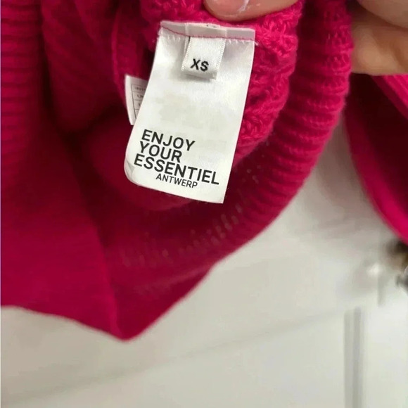 Essentiel Antwerp Fuschia Pink Cable Knit Sweater Sz XS made in Italy - Picture 8 of 12